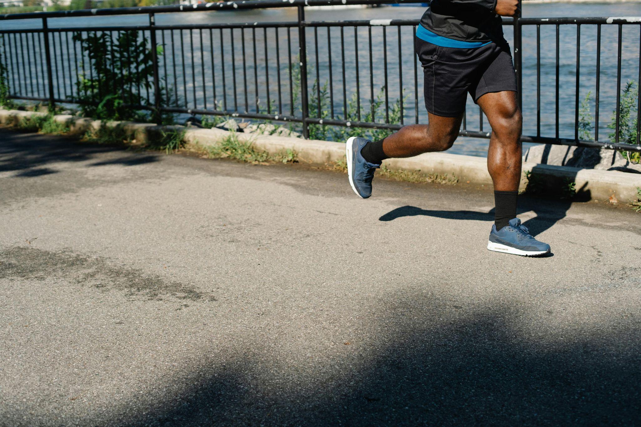 A man running.