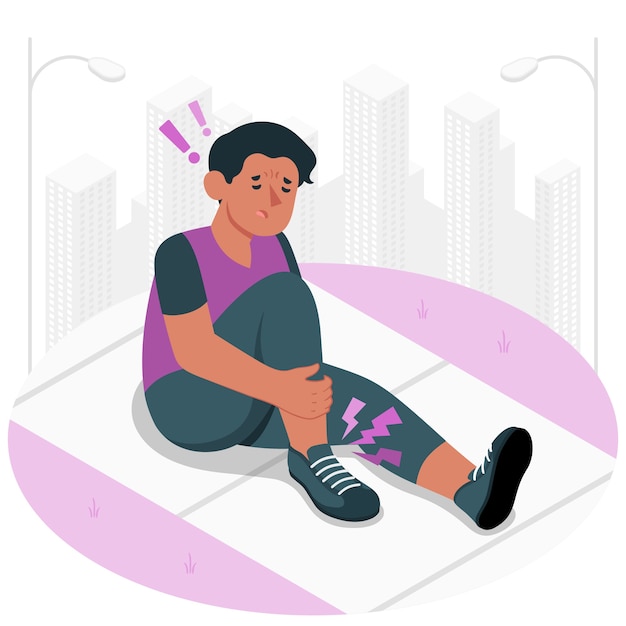 Illustration of a tired individual with weak muscles