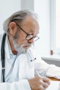 male doctor in white lab coat