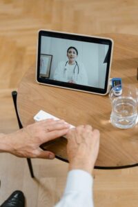 An image of an online doctor consultation