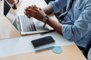 Employee submitting an FMLA certification form online to HR.
