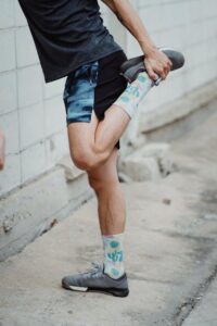 An image of a person stretching before a run