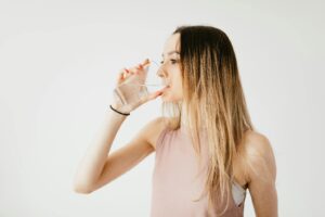 A person drinking water