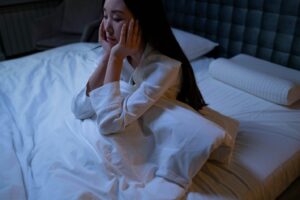 A person feeling sleepless