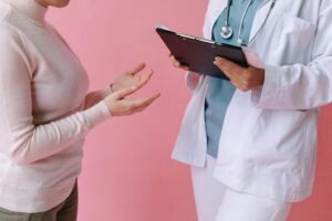 A person consulting a doctor