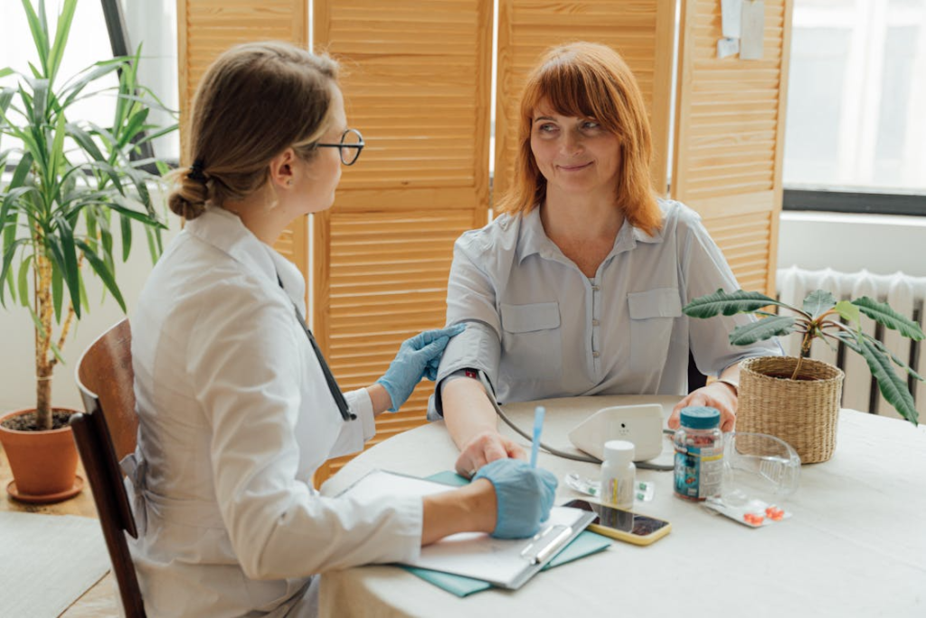 a woman getting her annual health checkup.