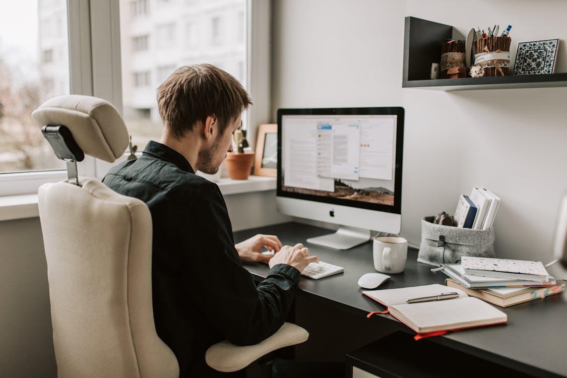 A man working at a desk
